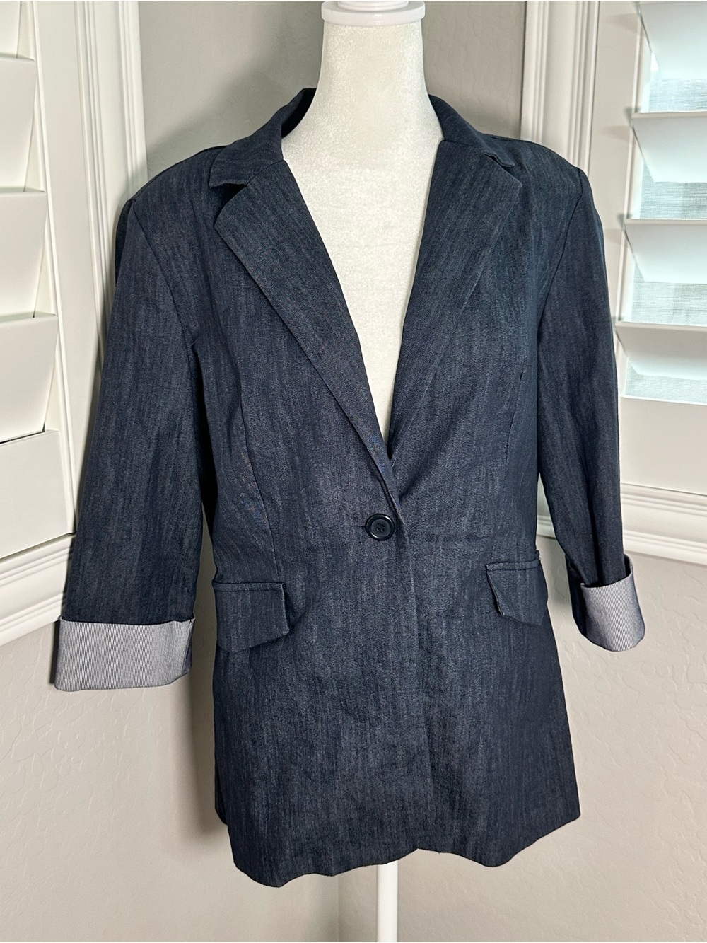 Courtenay Dark Indigo Denim Blazer Jacket